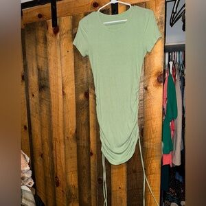 Zaful Light Green Ruched Mini Dress